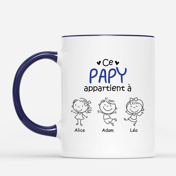 Ce Papa Papi Appartient à - Cadeau Personnalisé | Mug pour Papa Papi ...