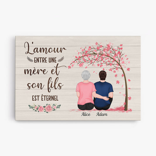 0961CFR1 Cadeau Personnalise Toile Amour Eternel Maman Mamie