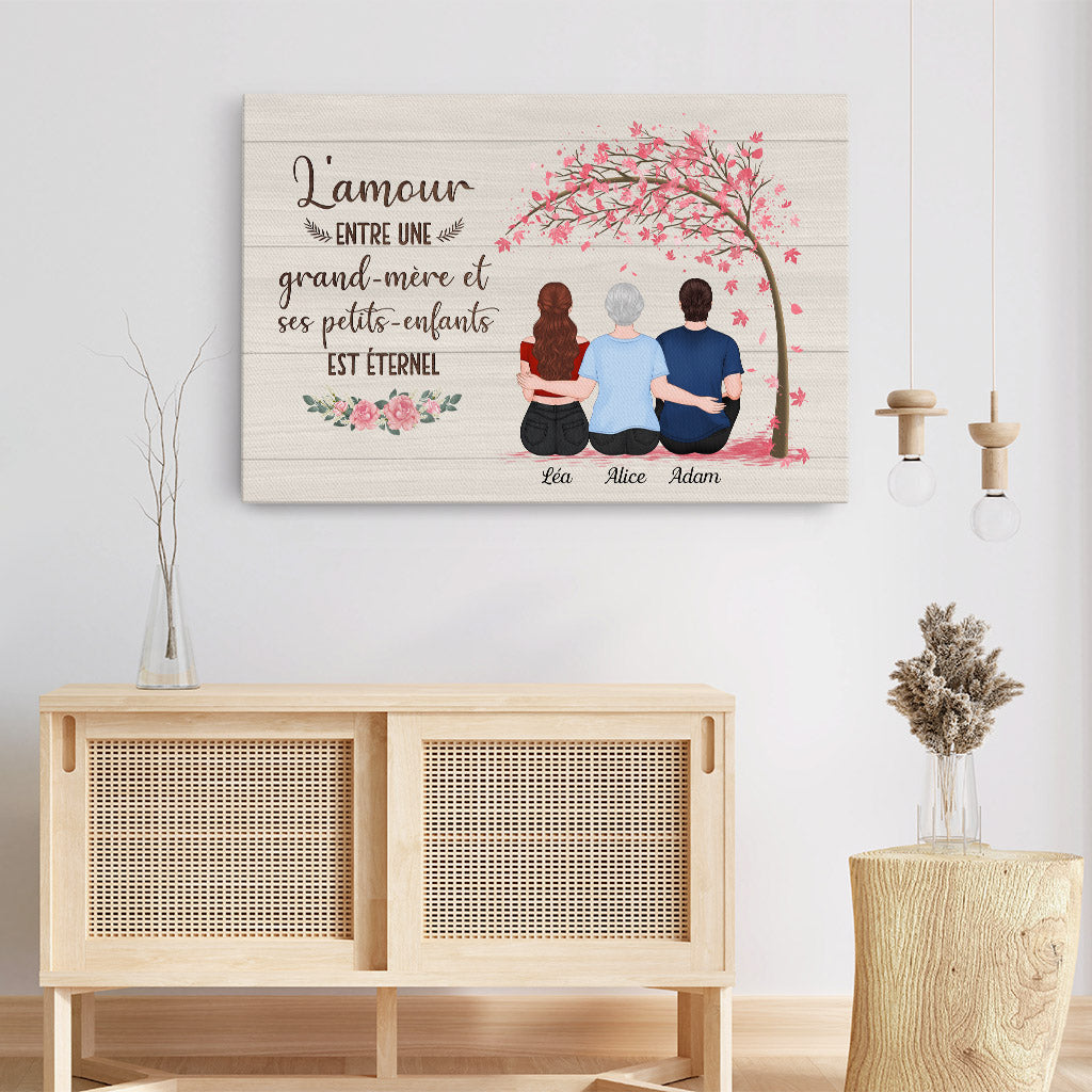 0961CFR3 Cadeau Personnalise Toile Amour Eternel Maman Mamie