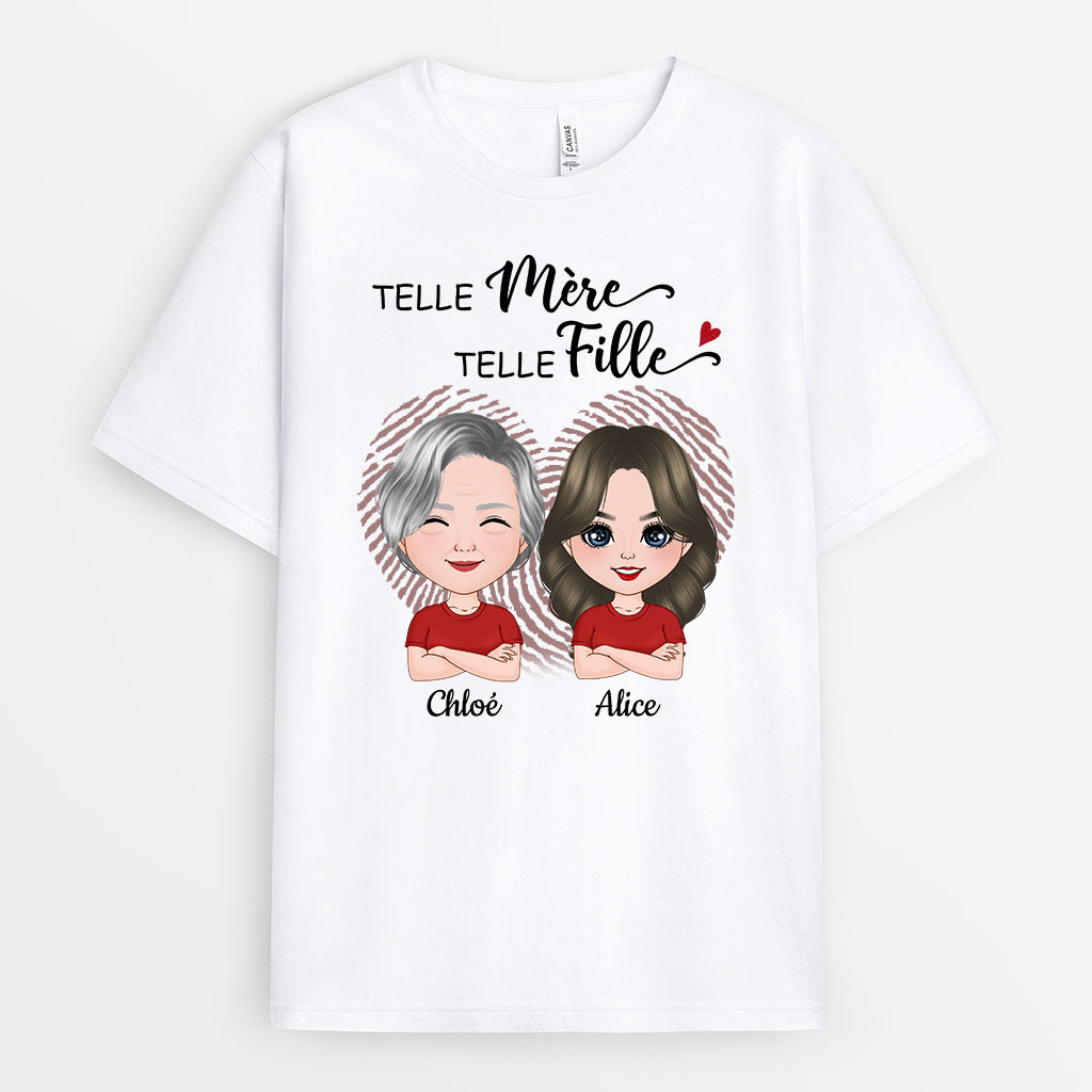 Telle Mère Telle Fille - Cadeau Personnalisé | T-shirt pour Maman Mamie