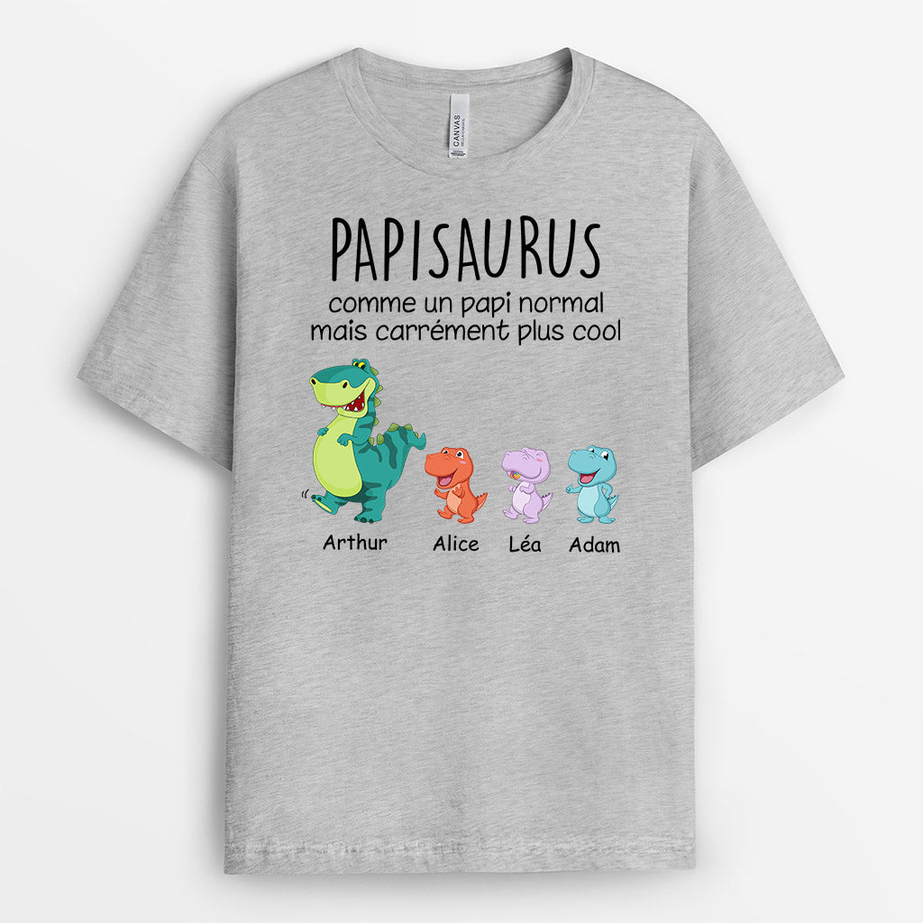 0967AFR2 Cadeau Personnalise T shirt Saurus Papa Papy