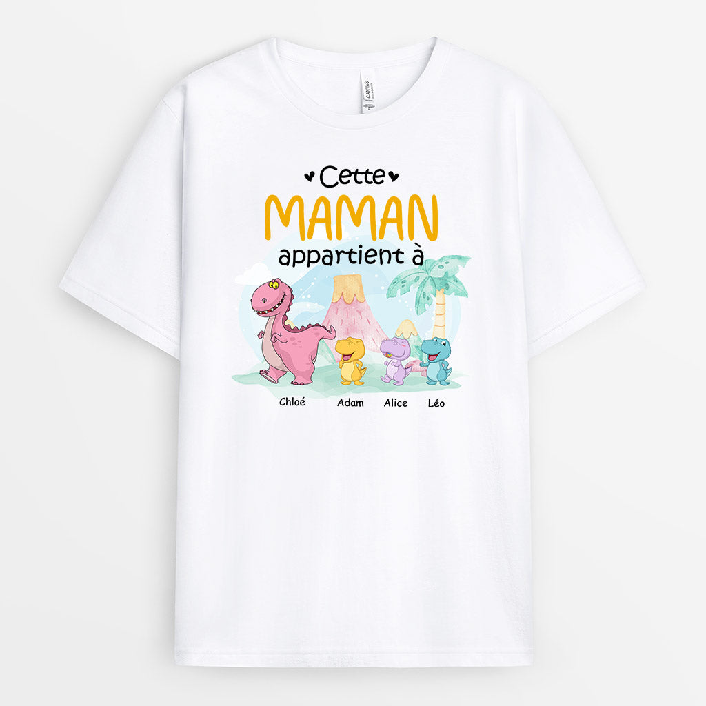 Cette Mamie/Maman Appartient à - Cadeau Personnalisé | T-shirt pour Maman Mamie