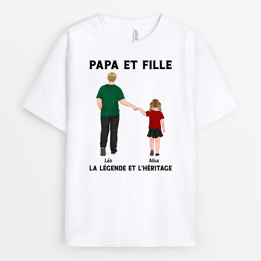 La Légende et L'Héritage - Cadeau Personnalisé | T-shirt pour Papa Papi