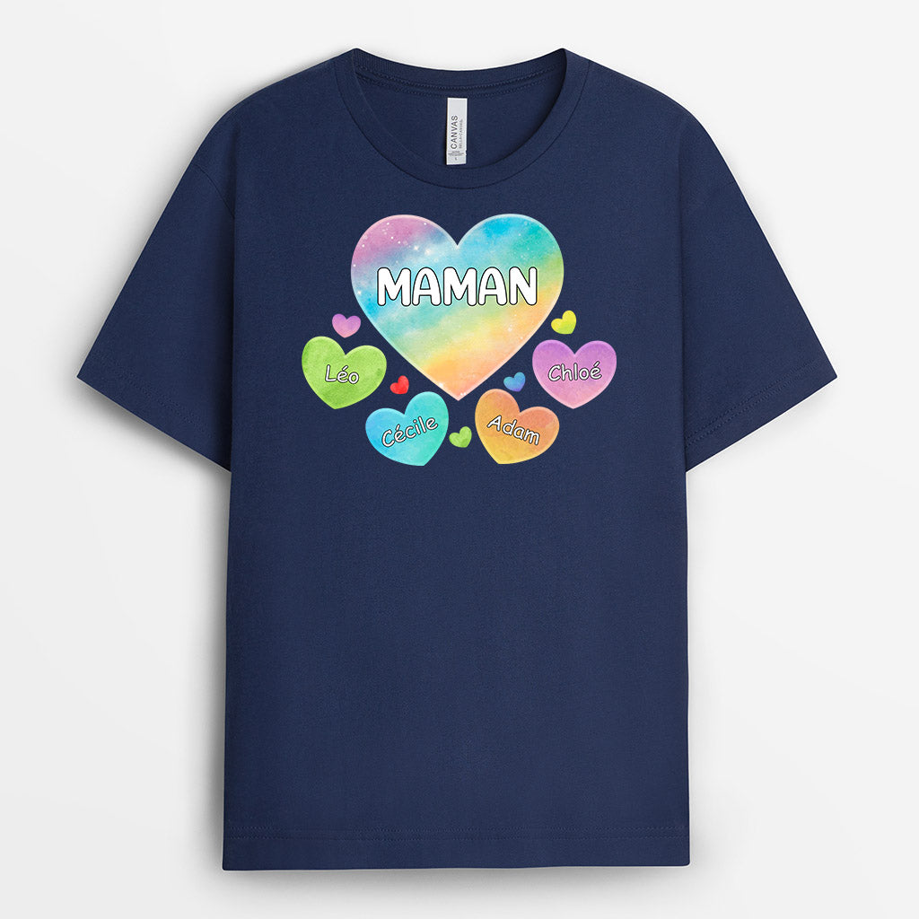 Le Cœur de Maman Mamie - Cadeau Personnalisé | T-shirt pour Maman Mamie