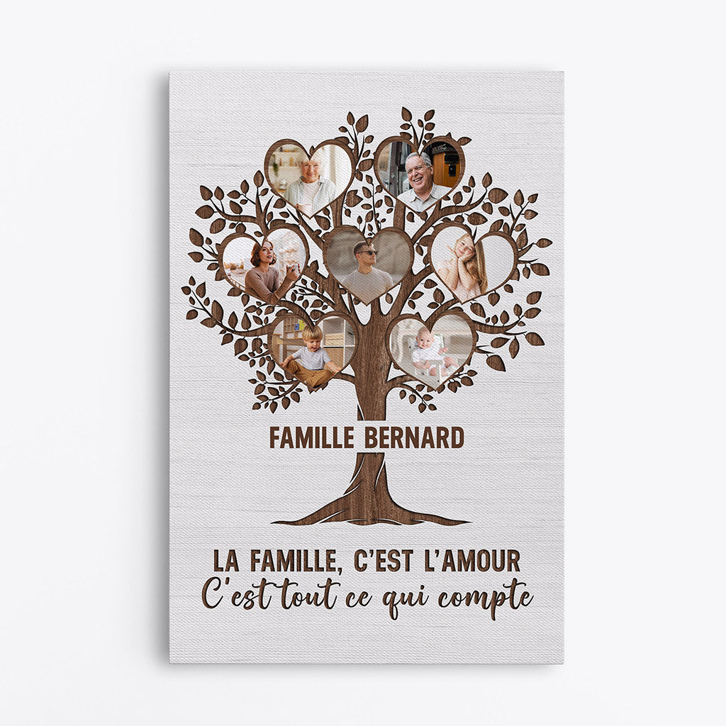 La Famille L'Amour - Cadeau Personnalisé | Toile pour Famille