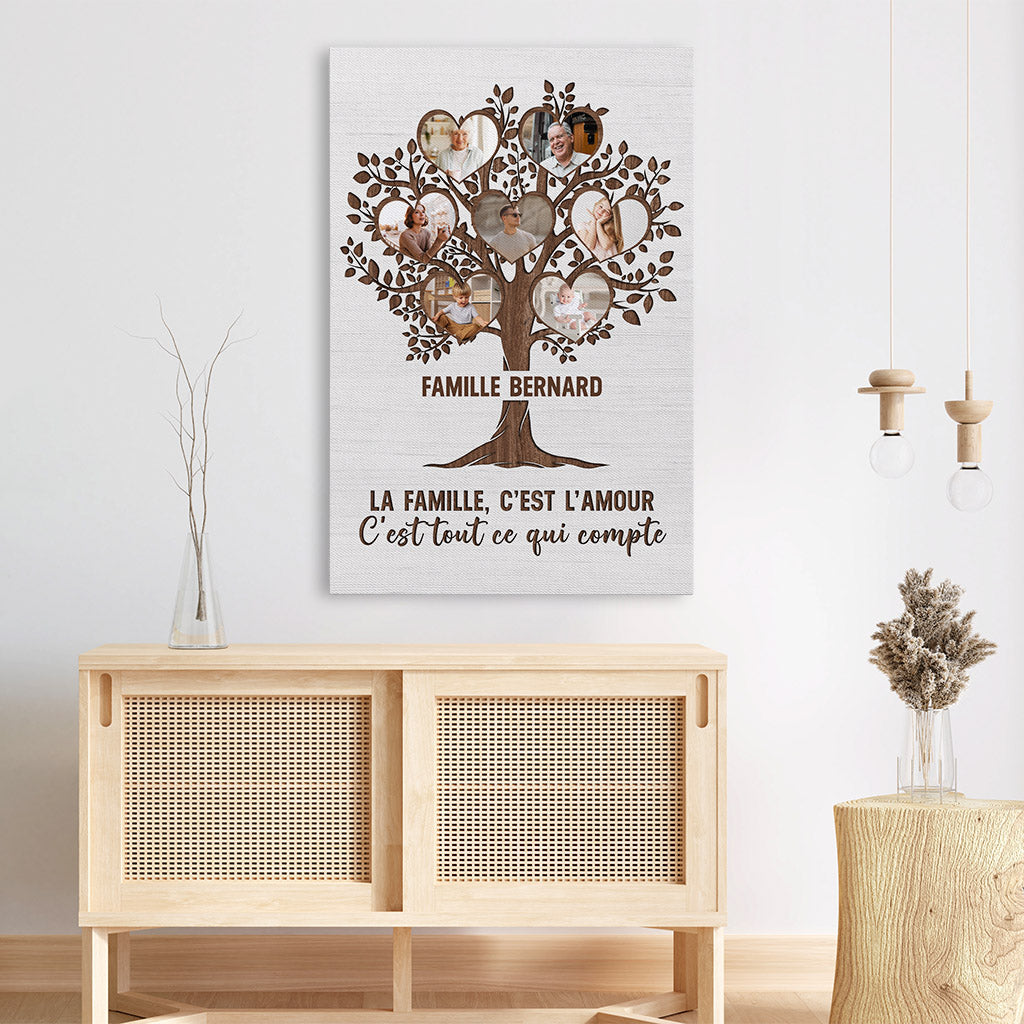 0977CFR3 Cadeau Personnalise Toile Famille Amour Famille