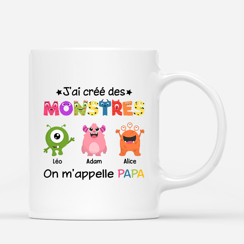 J'ai Crée des Monstres On M'appelle Papa - Cadeau Personanlisé | Mug pour Papa Papi