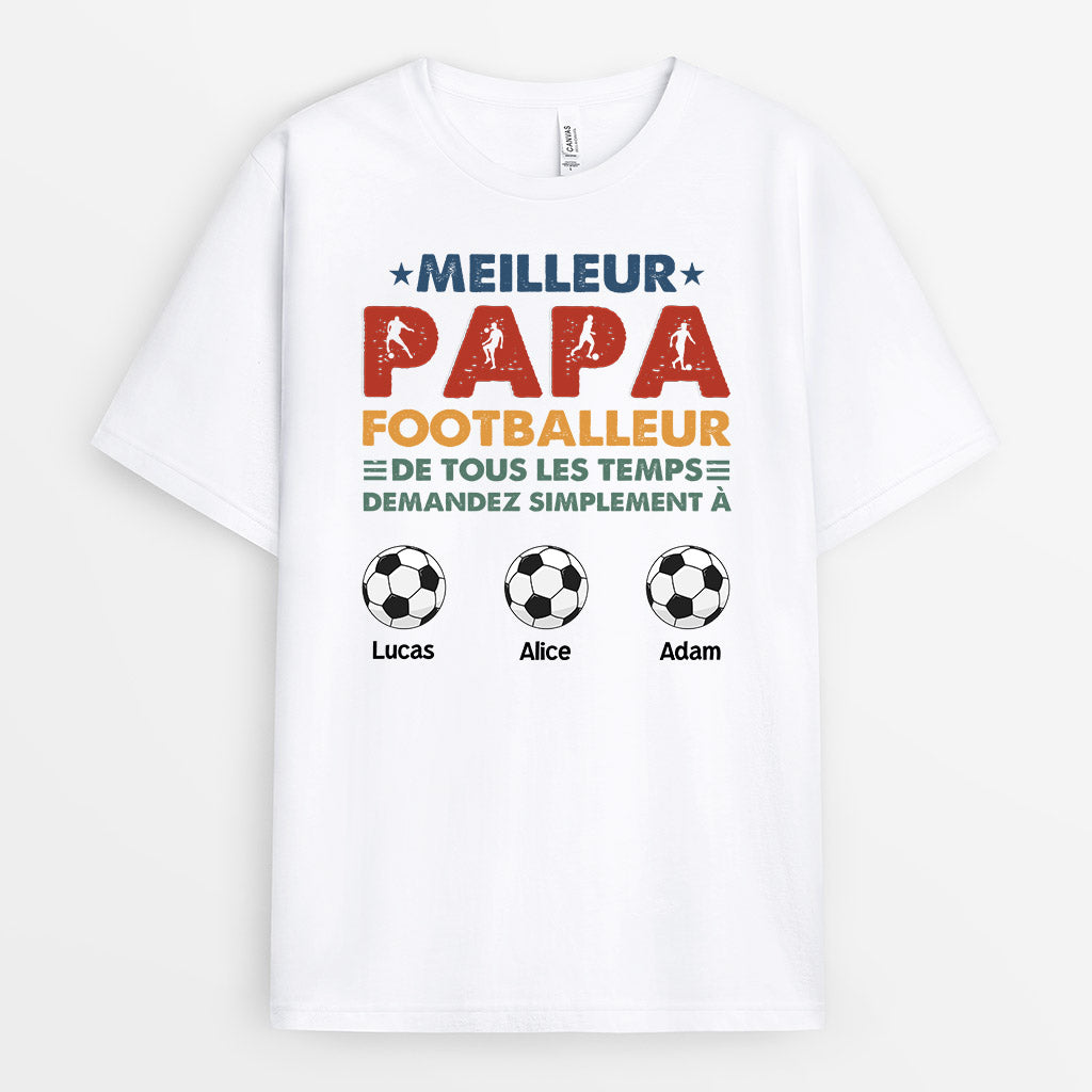 Meilleur Papa Footballeur - Cadeau Personnalisé | T-shirt pour Papa Papi