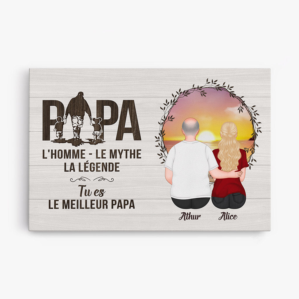 L'Homme Le Mythe La Légende - Cadeau Personnalisé | Toile pour Papa Papy
