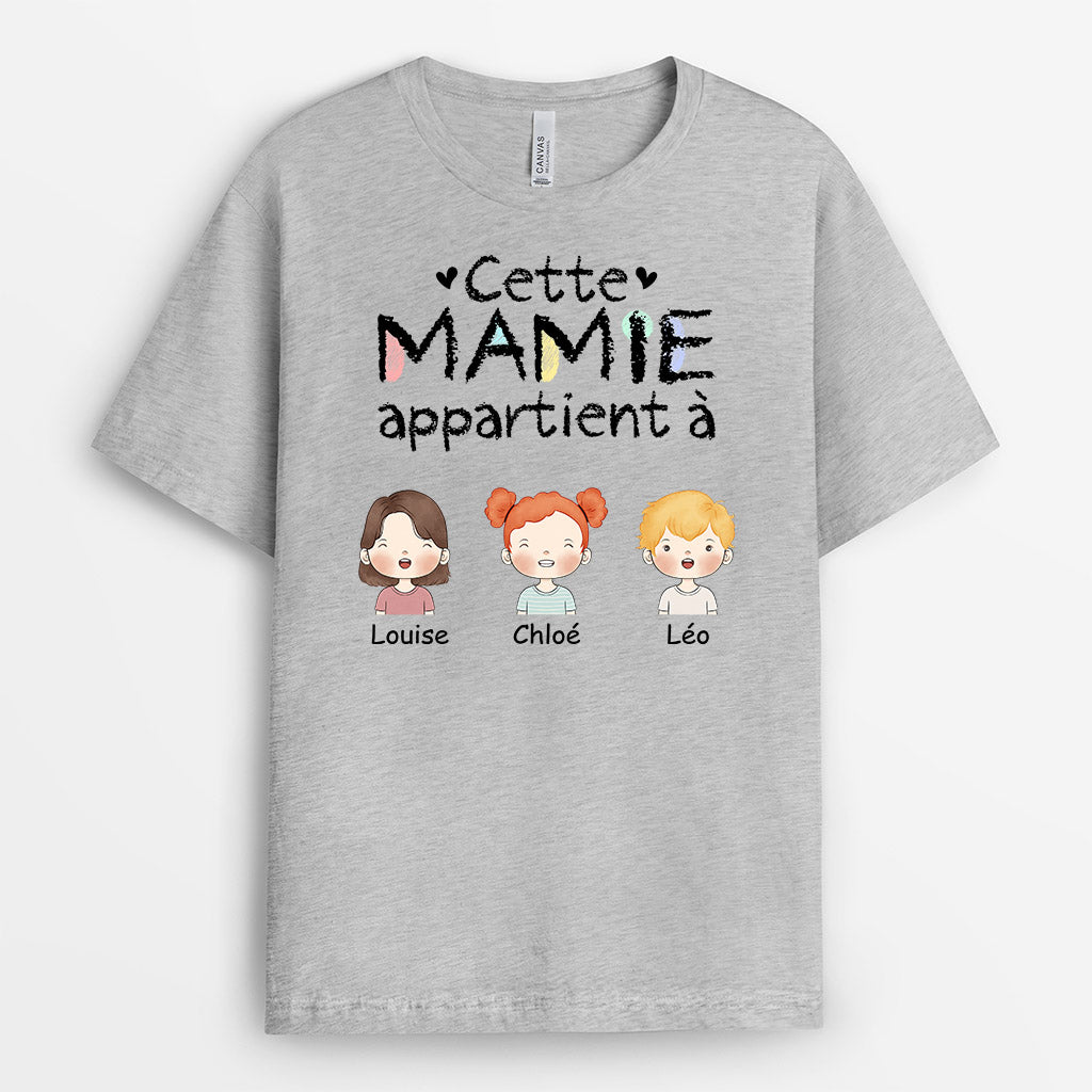 Cette Mamie/Maman Appartient - Cadeau Personnalisé | T-shirt pour Maman Mamie