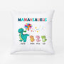 0994PFR1 Cadeau Personnalise Coussin Saurus Fleurs Mamie Maman