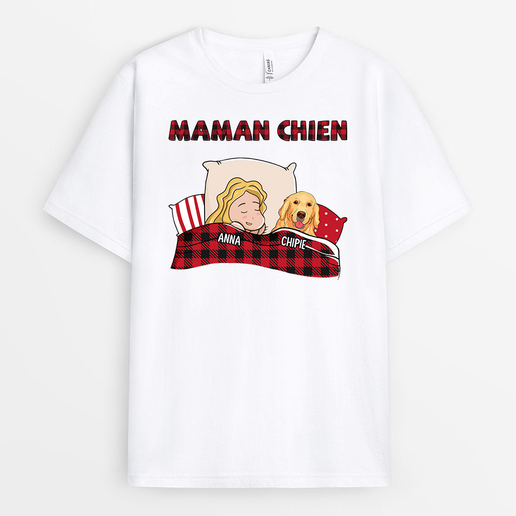 Maman Chien Cadeau Personnalis T shirt pour Amoureux des