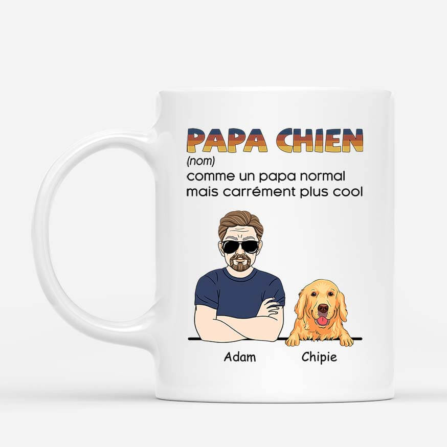 Papa Chien - Cadeau Personnalisé | Mug pour Amoureux des Chiens