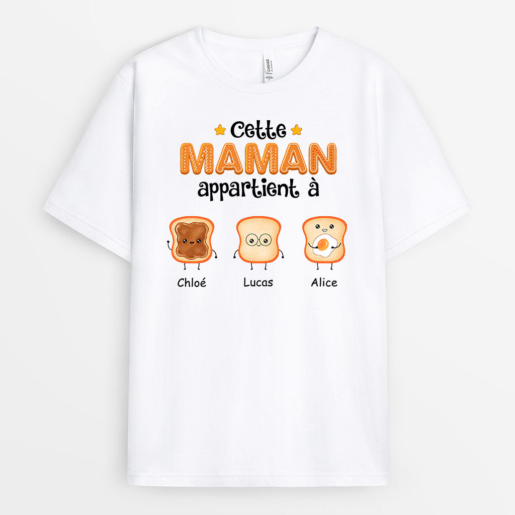 Cette Mamie/Maman Appartient à - Cadeau Personnalisé | T-shirt pour Maman Mamie