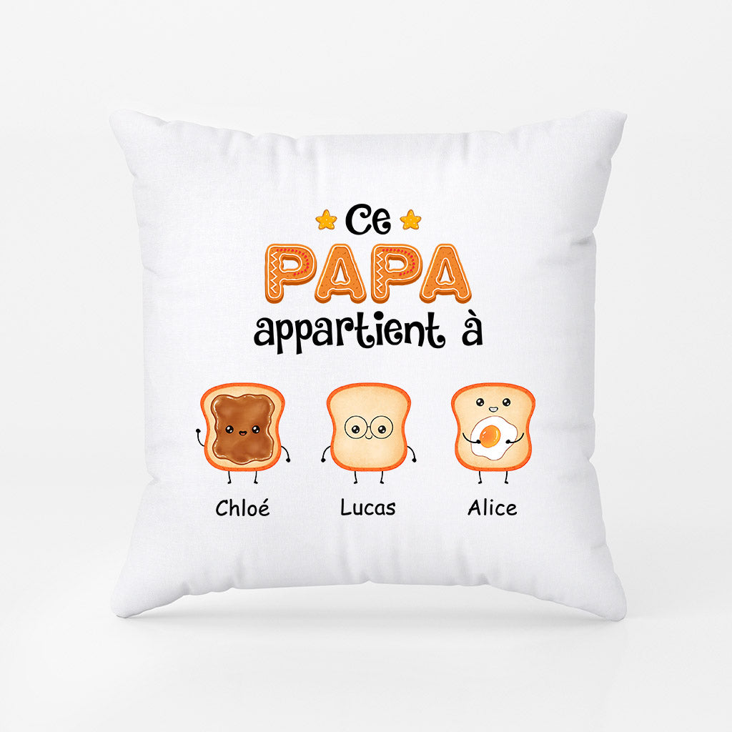 Ce Papy/Papa Appartient à - Cadeau Personnalisé | Coussin pour Papa Papy