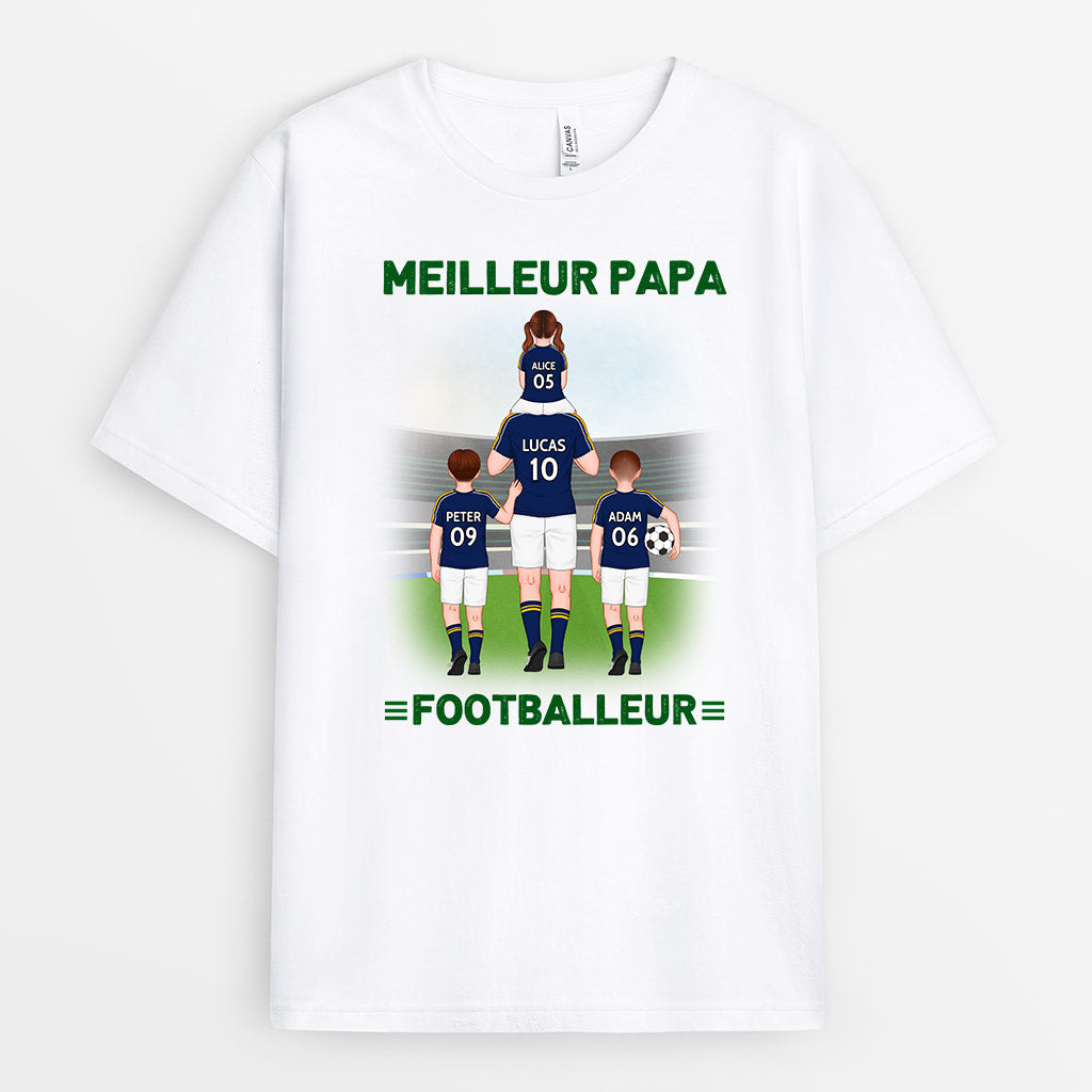 1011AFR2 Cadeau Personnalise T shirt Footballeur Papy Papa