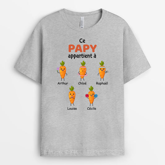 1019AFR2 Cadeau Personnalise T shirt Carotte Papa Papi