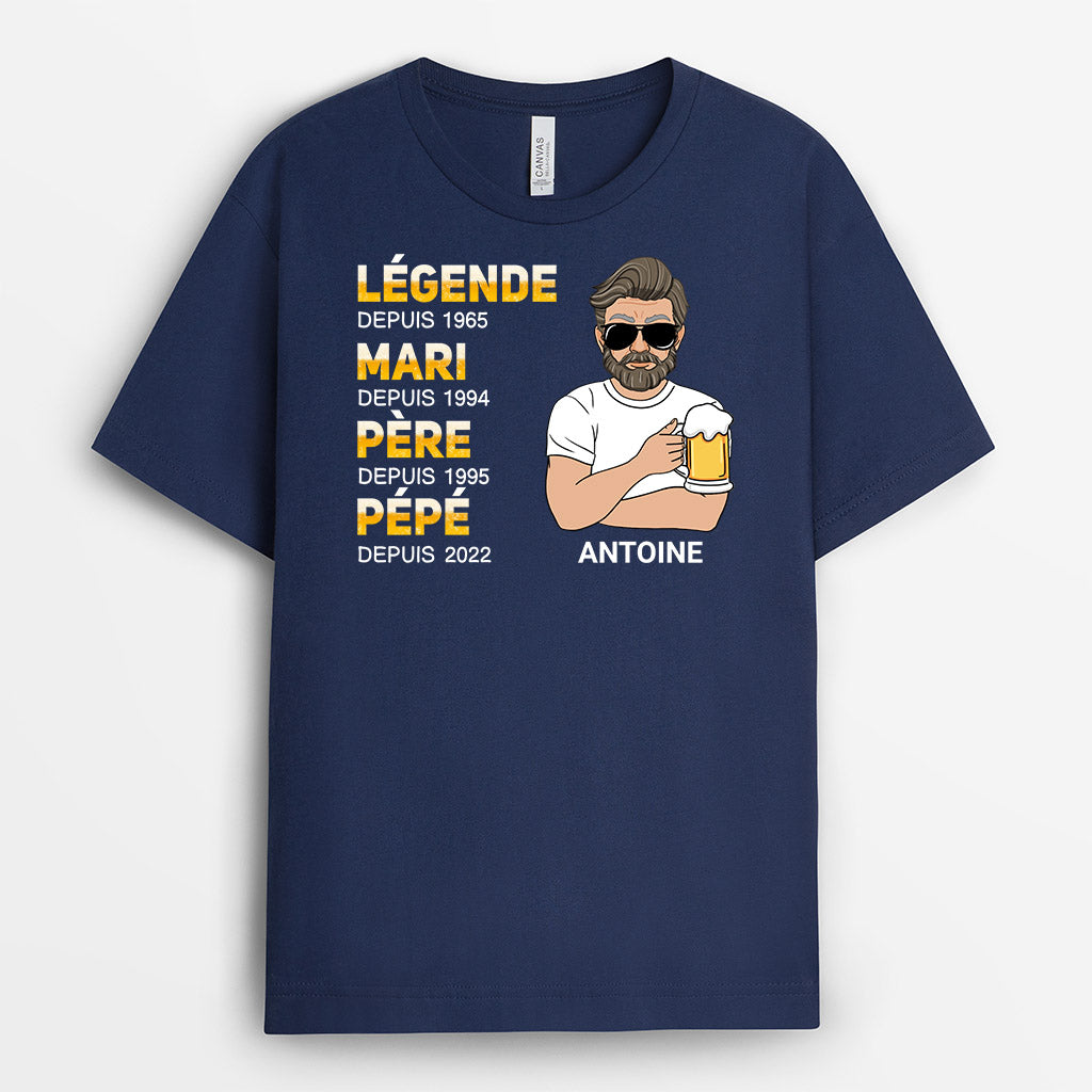 Légende Mari Papa - Cadeau Personnalisé | T-shirt pour Papa Papi