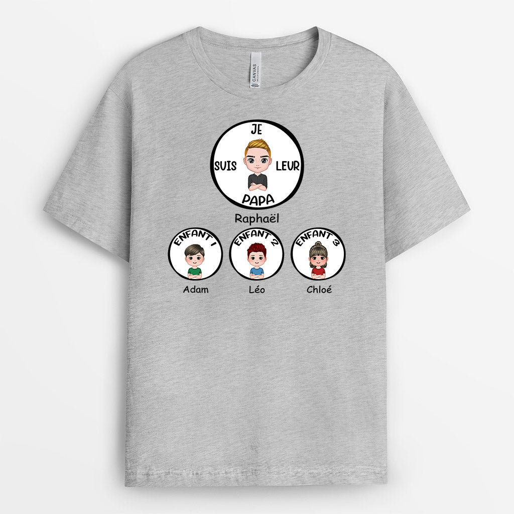 Je Suis Leur Père - Cadeau Personnalisé | T-shirt pour Papa Papi