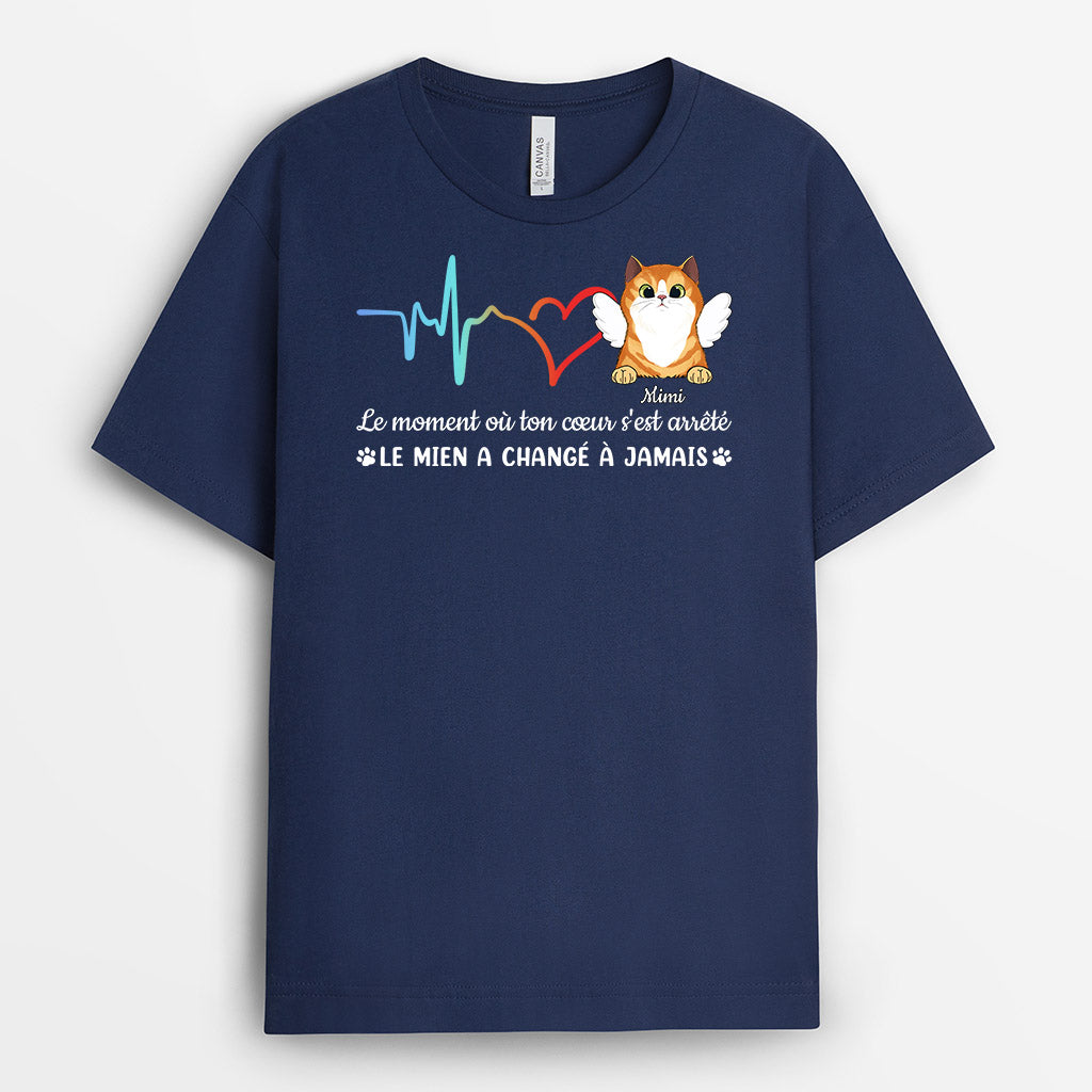 Le Moment Où Votre Cœur S'est Arrêté Chat - Cadeau Personalisé | T-shirt pour Amoureux des Chats