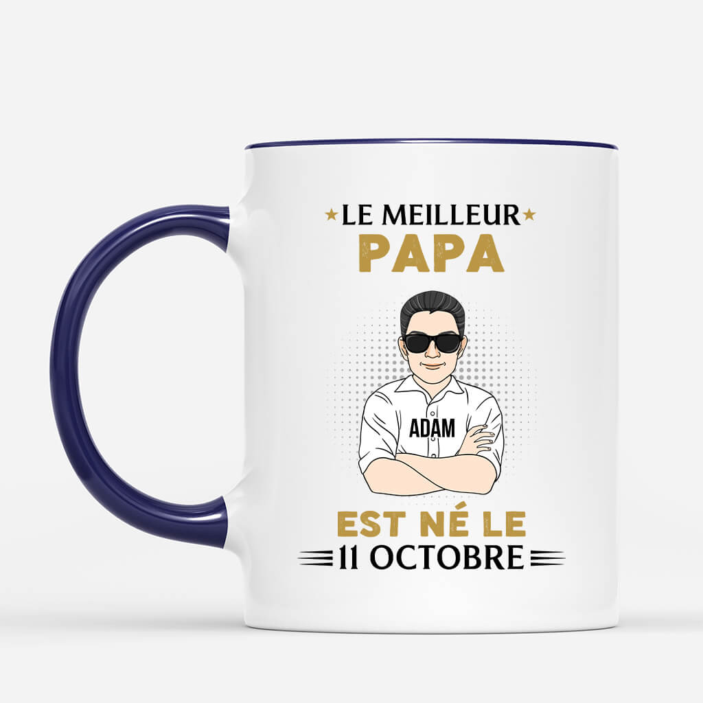 1041MFR2 Cadeau Personnalise Mug Meilleur Ne Papa Papi
