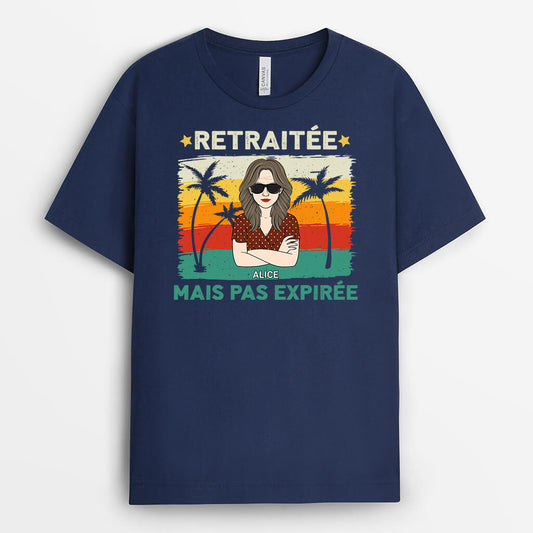 1045AFR2 Cadeau Personnalise T shirt Retraite Expire Mamie Maman