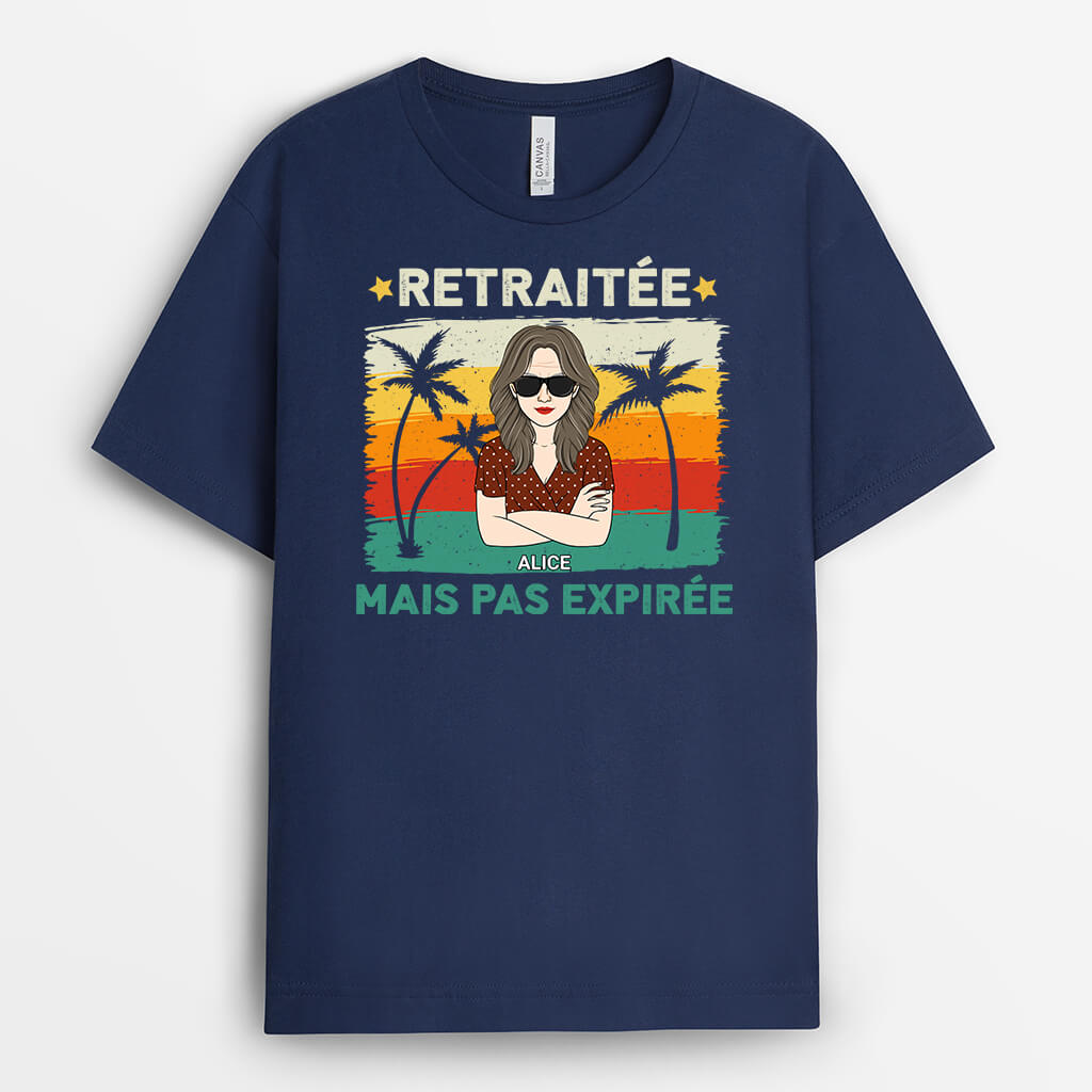 Retraitée Mais Pas Expirée - Cadeau Personnalisé | T-shirt pour Maman Mamie