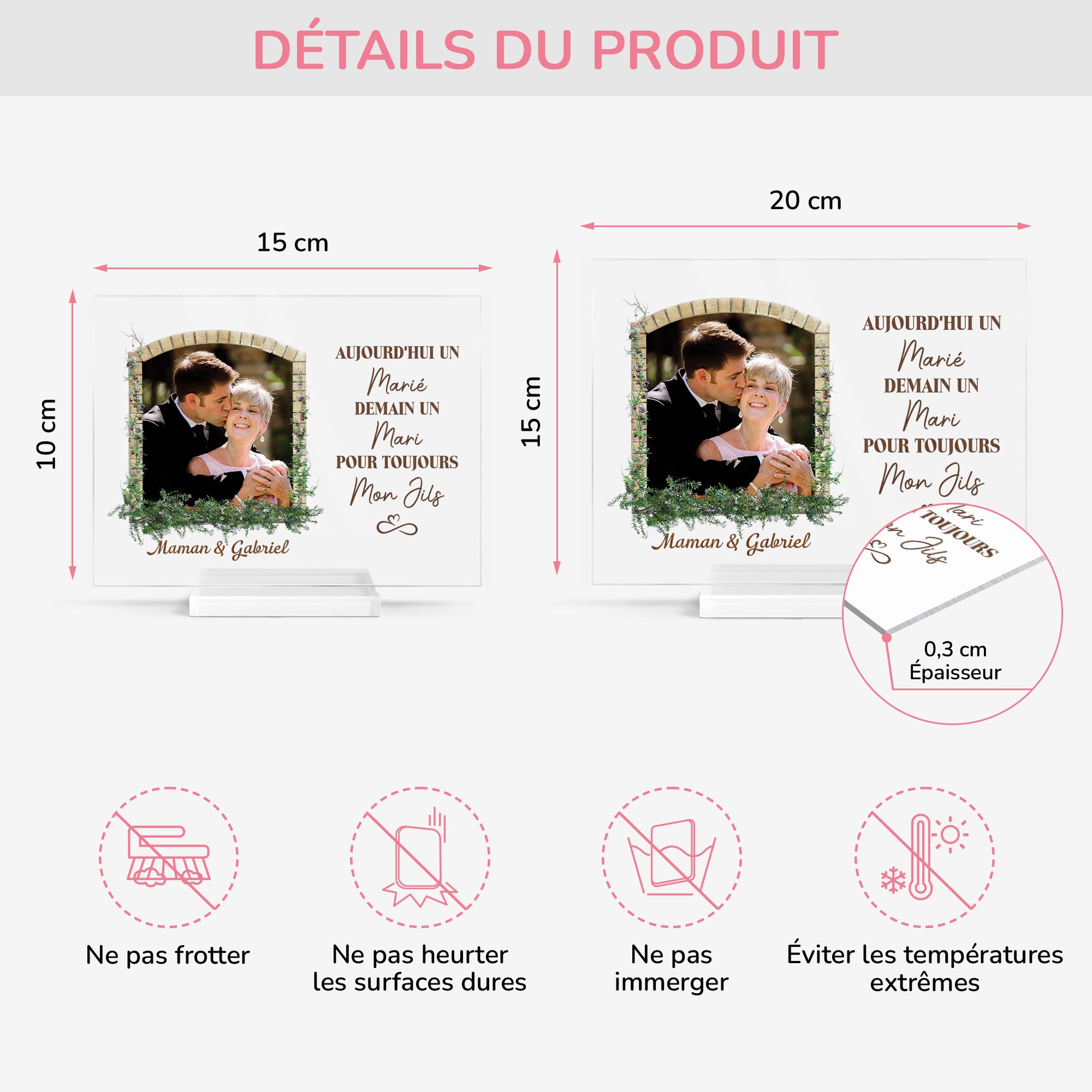 1090RFR4 plaque acrylique personnalisee pour toujours mon fils 1090r8l0g