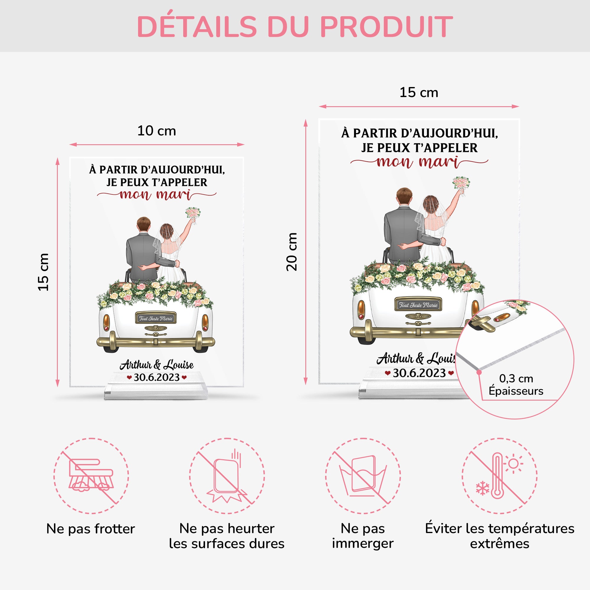 1104RFR4 plaque en acrylique personnalise couple je peux tappeler mon mari 1104r6q5g