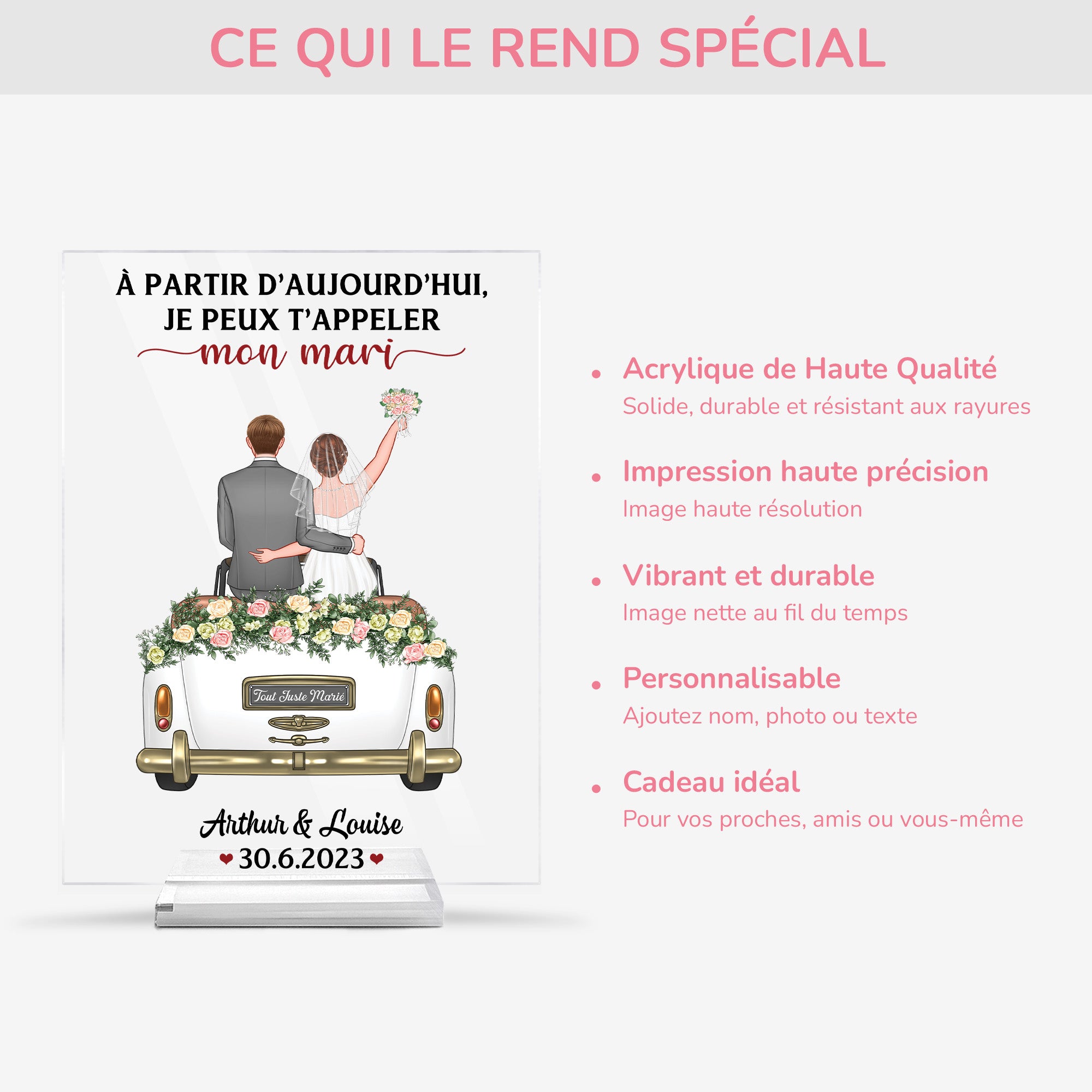 1104RFR5 plaque en acrylique personnalise couple je peux tappeler mon mari 1104r6q5g