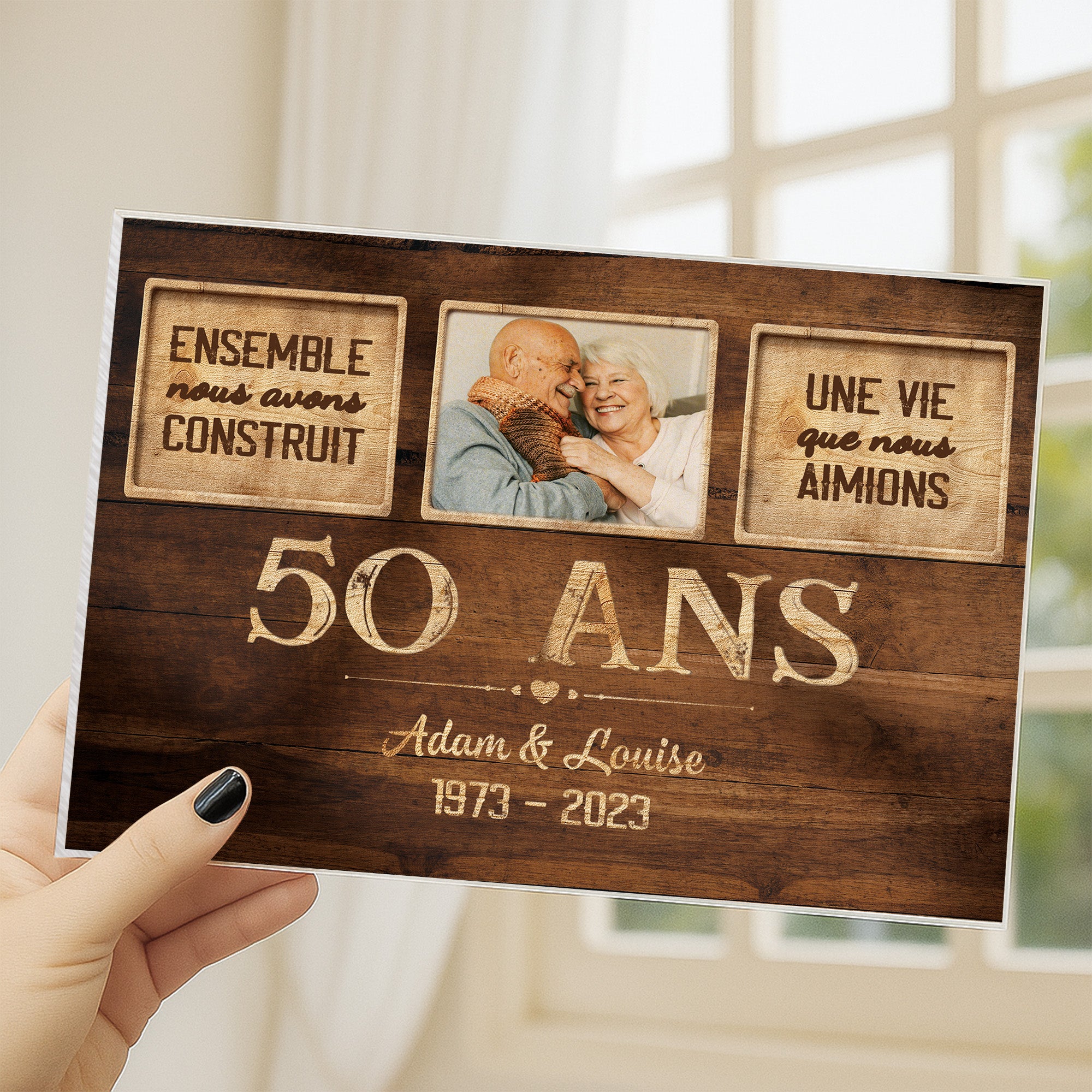 1131RFR3 plaque en acrylique personnalisee ensemble nous avons construit une vie que nous aimons 1131r6m5g