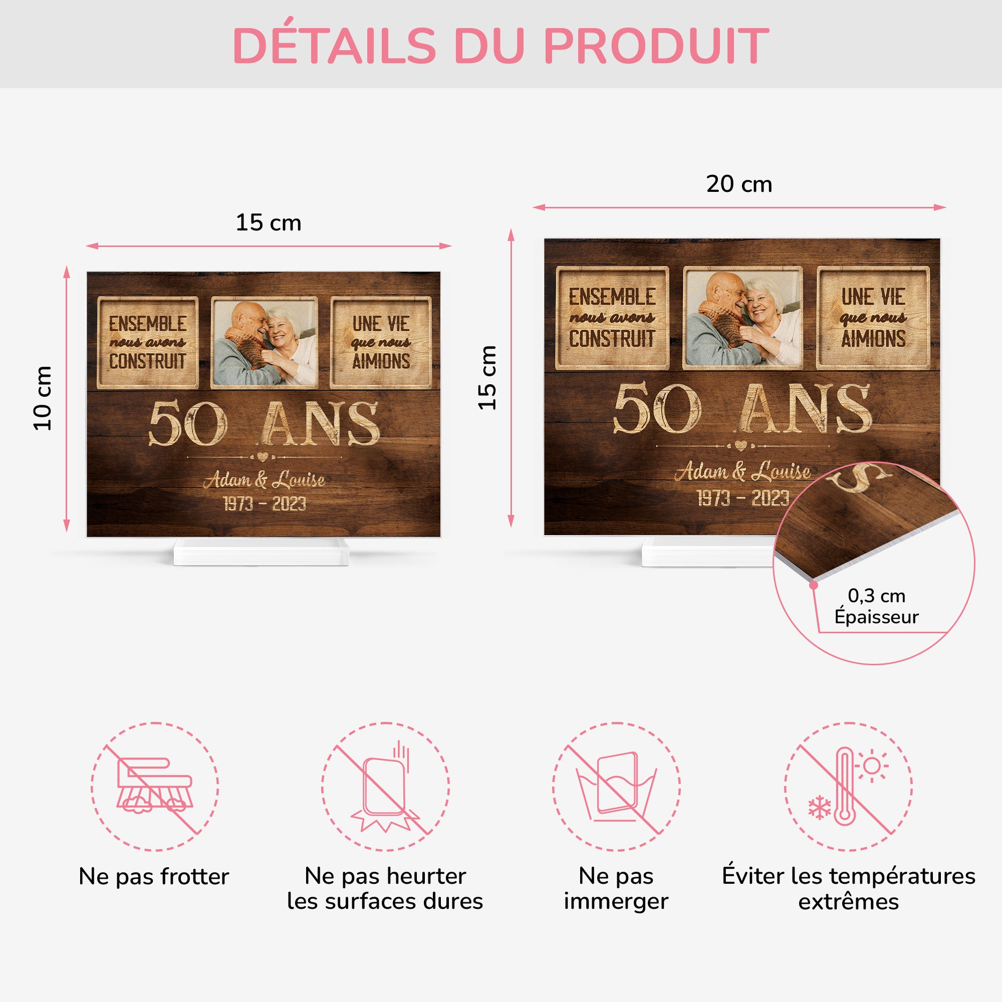 1131RFR4 plaque en acrylique personnalisee ensemble nous avons construit une vie que nous aimons 1131r6m5g