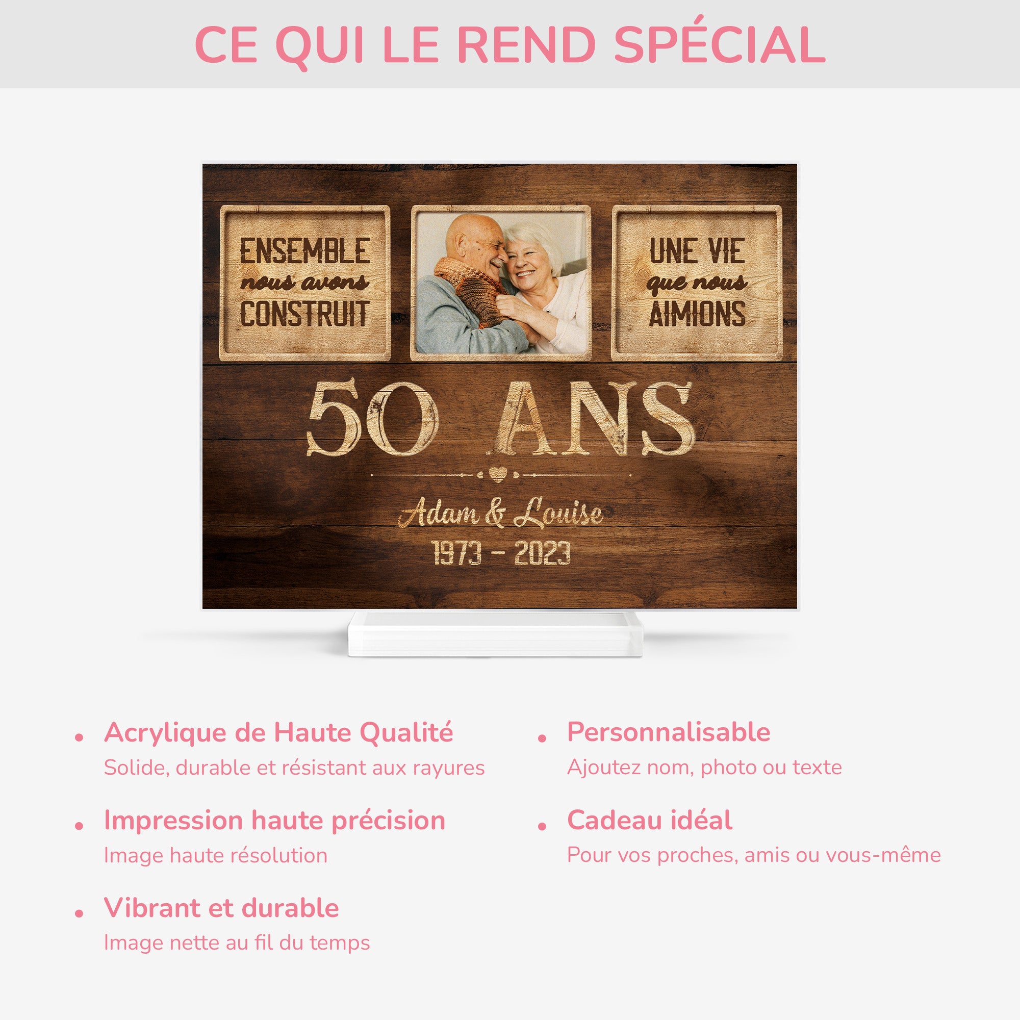 1131RFR5 plaque en acrylique personnalisee ensemble nous avons construit une vie que nous aimons 1131r6m5g