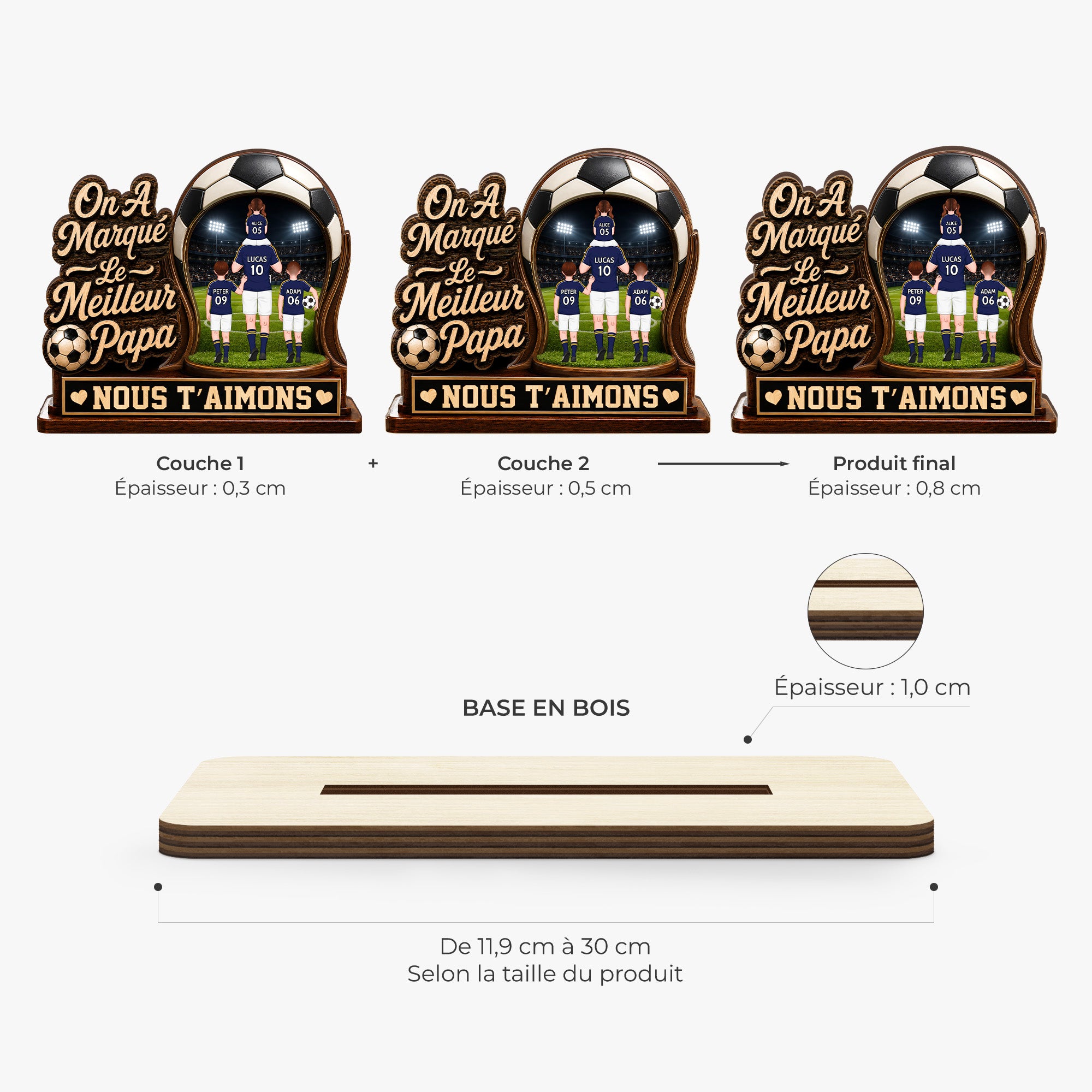 11379AQ6 ProWoodenPlaqueWithFlatStand CouFR RnDMAnh IdeTUyen NicWorldCup MedImage 3