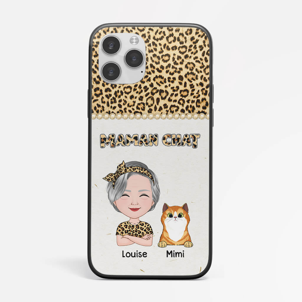 Coque Iphone 14 Maman Chat Personnalisée