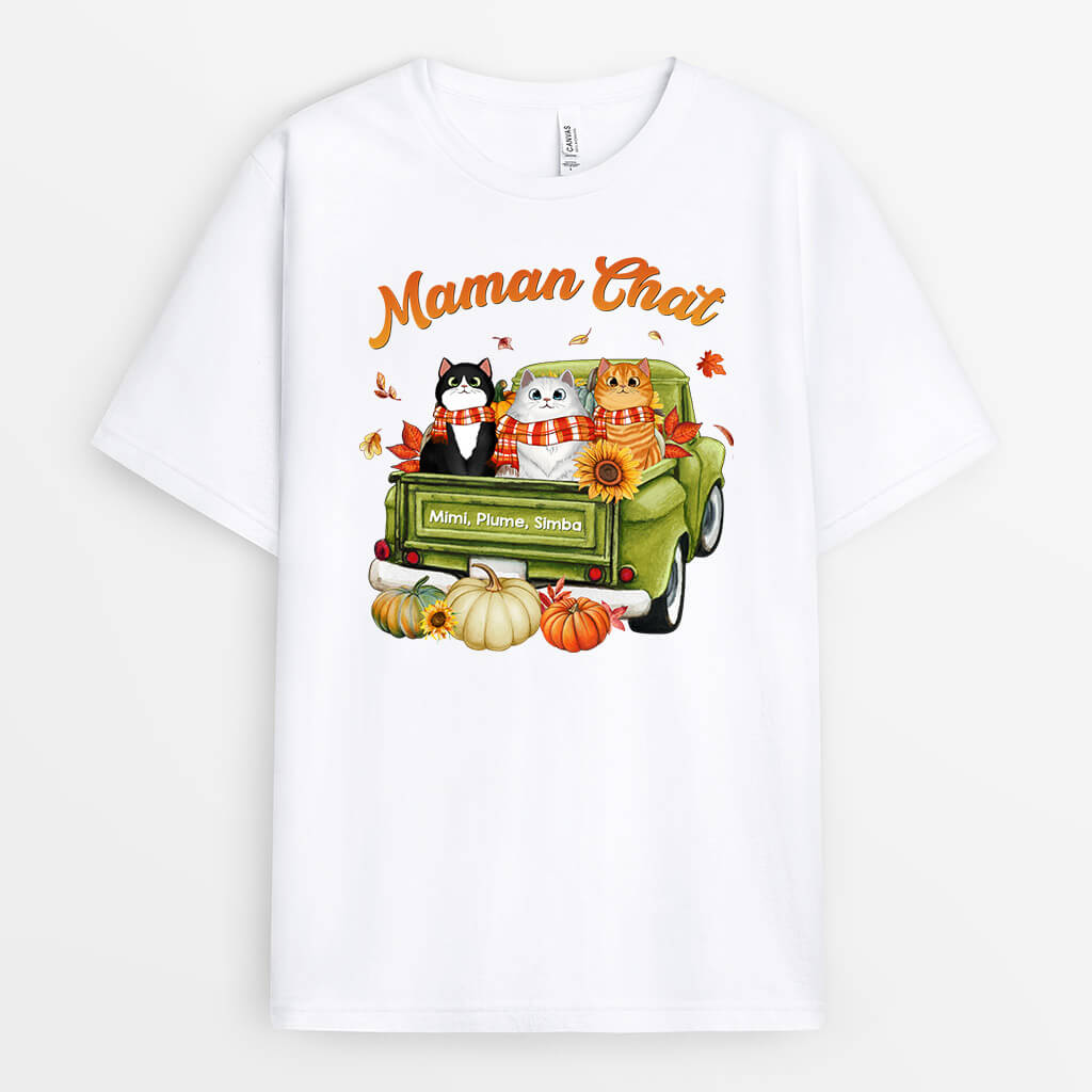 T-shirt Maman Chat/Papa Chat Automne Personnalisé