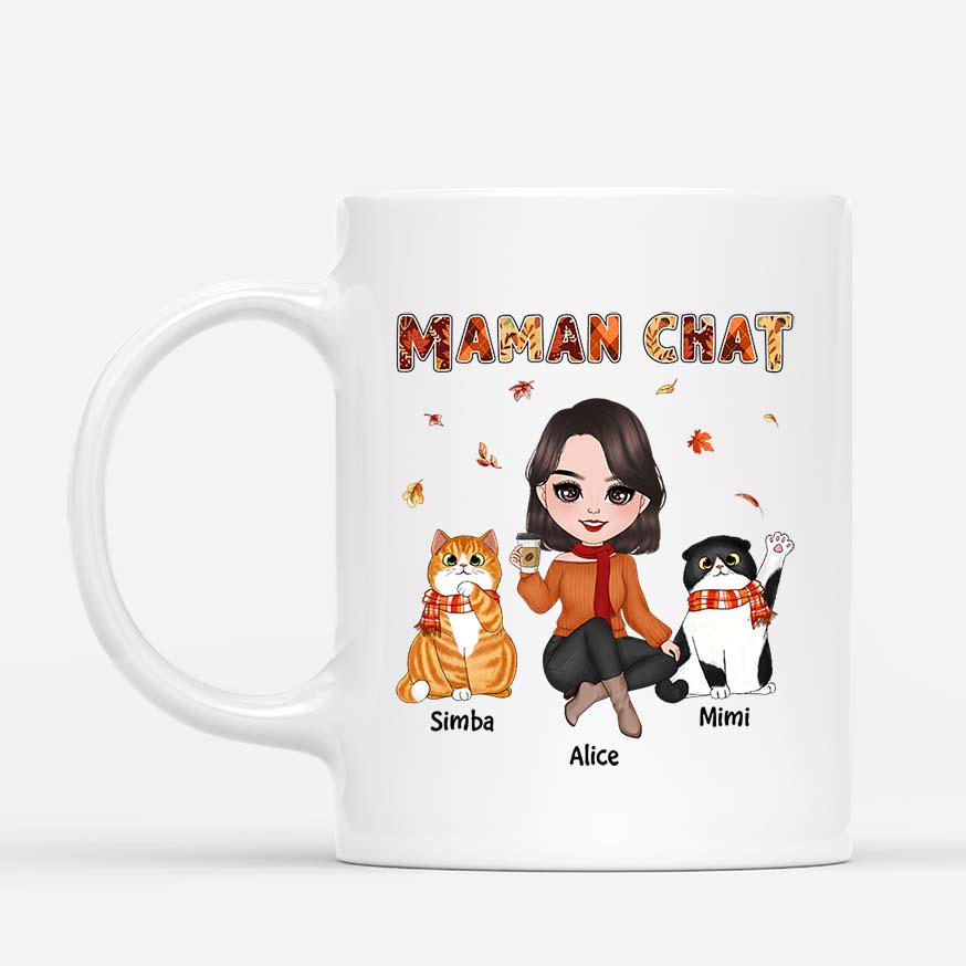 Mug Maman Chat Automne Personnalisé