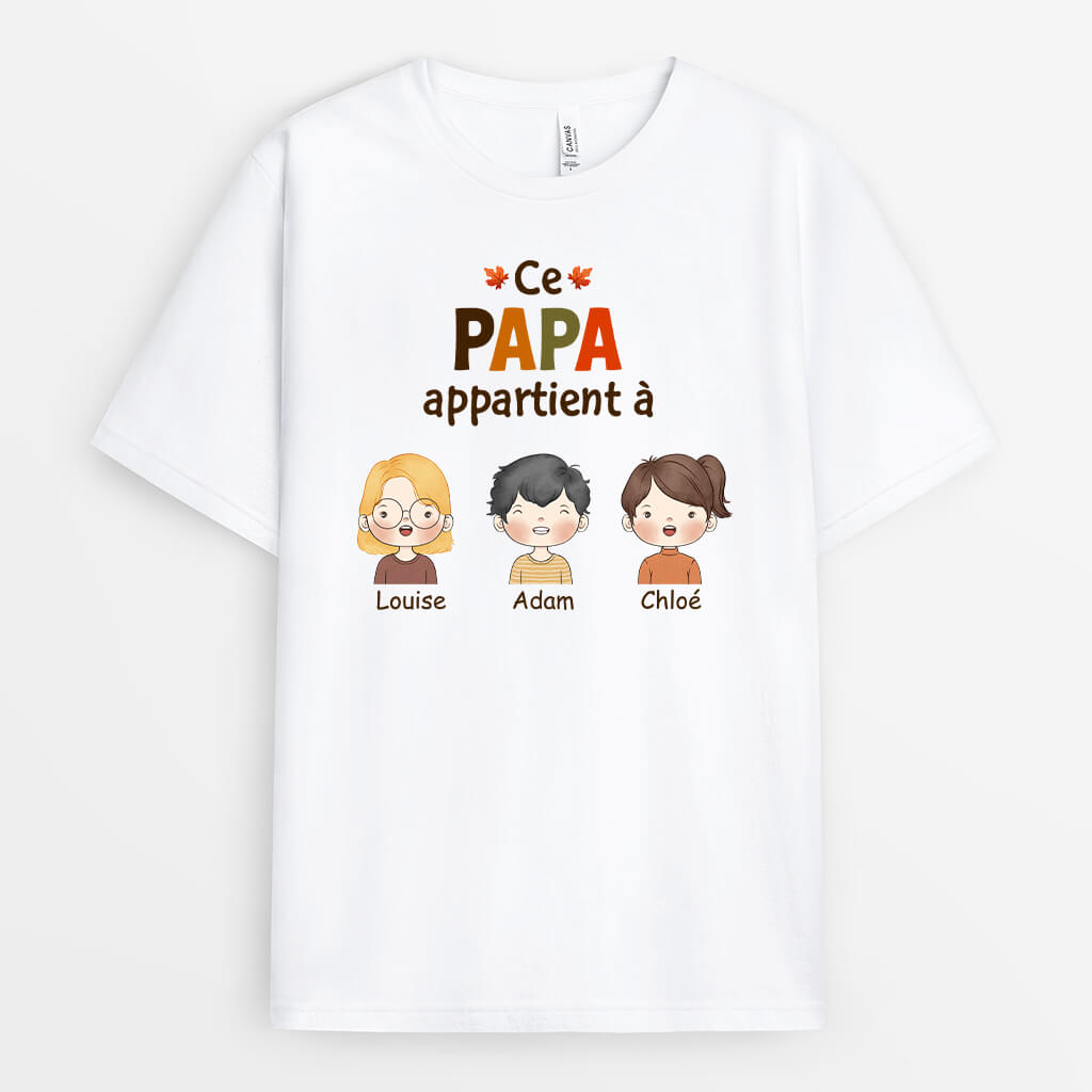 T-shirt Ce Papy/Papa Appartient À Personnalisé