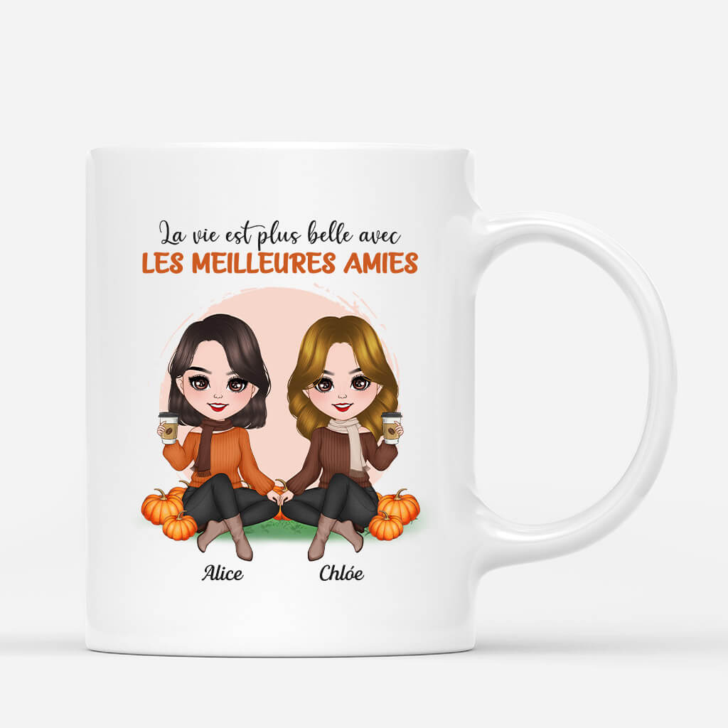 1218MFR1 Cadeau Personnalise Mug Vie Meilleurs Amis Meilleures Amies