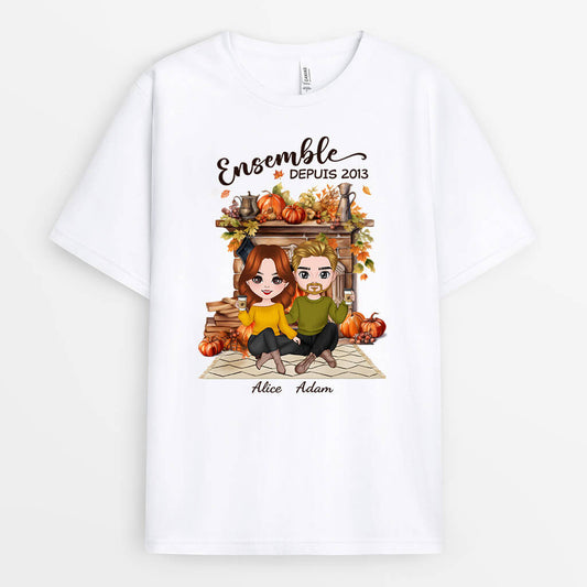 1220AFR1 Cadeau Personnalise T shirt Ensemble Couple Amoureux