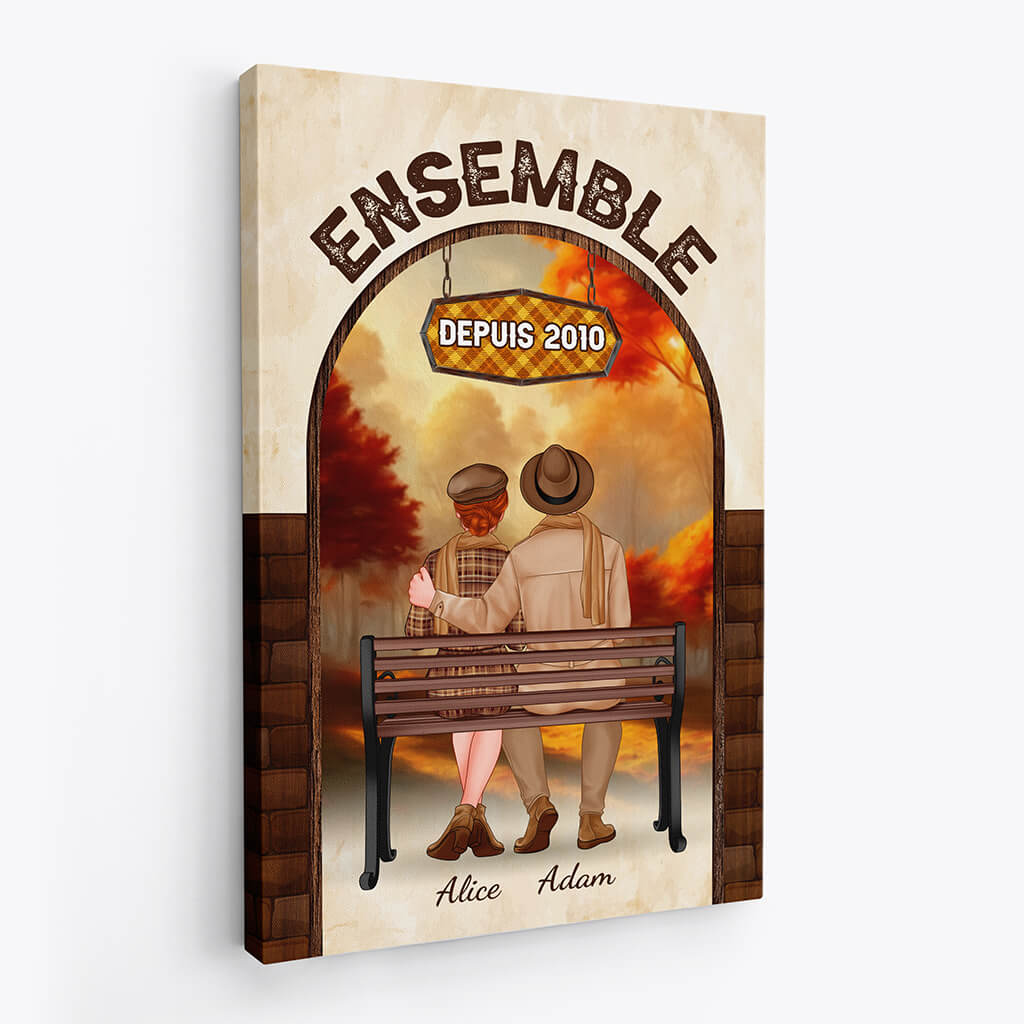1221CFR2 Cadeau Personnalise Toile Ensemble Couple Amoureux_jpg