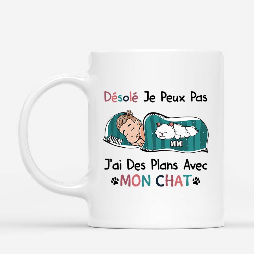 J'ai Des Plans Avec Mon Chat - Cadeau Personnalisé | Mug pour Femme