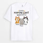 1295AFR1 t shirt cette maman ce papa chat appartient a personnalise
