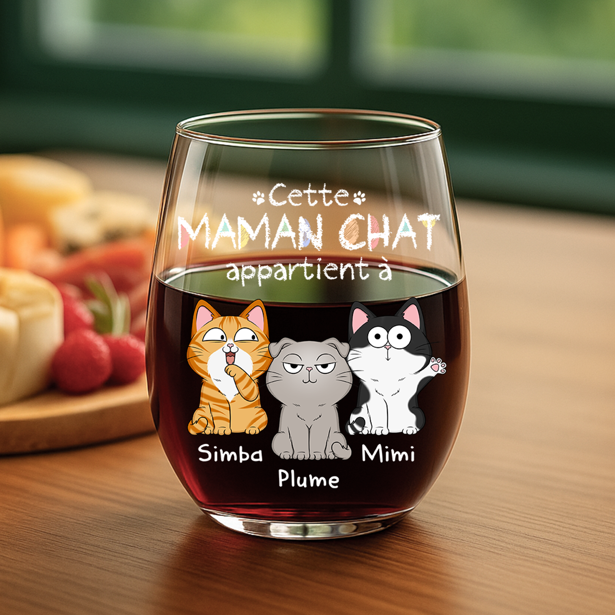 1295IFR2 verre a vin sans pied personnalise avec chat mignon ce papa appartient a 1295i8n8d