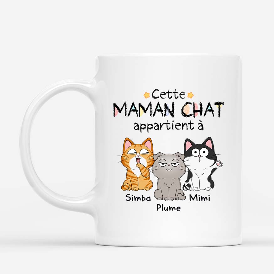 Cette Maman Chat Appartient À - Cadeau Personnalisé | Mug pour Amoureux des animaux