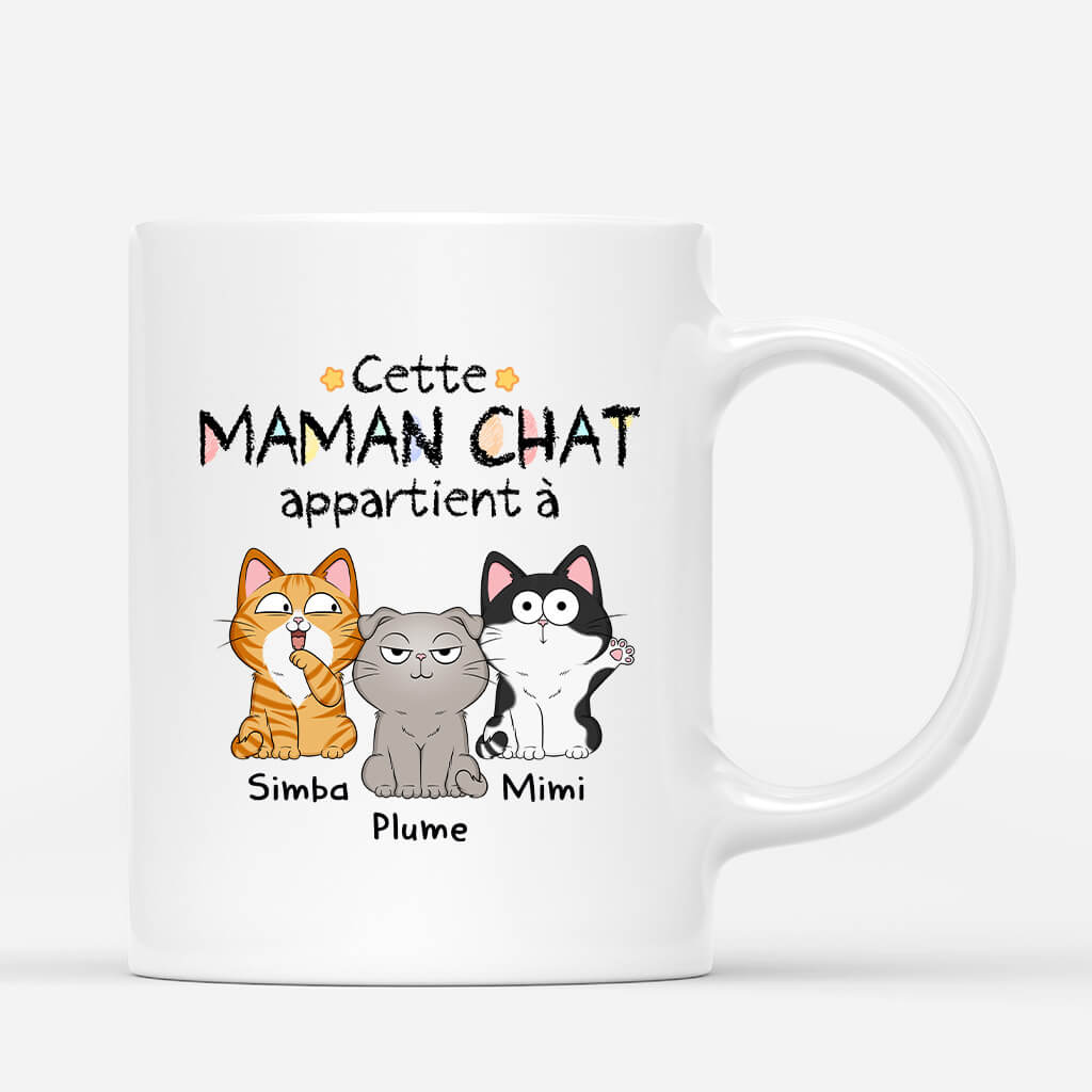 Cette Maman Chat Appartient À - Cadeau Personnalisé | Mug pour Amoureux des animaux