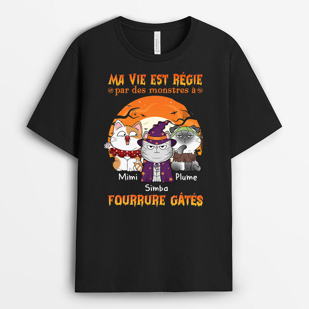 Ma Vie Est Régie Par Un Monstre A Fourrure Gâté - Cadeau Personnalisé | T-shirt pour Amoureux des animaux