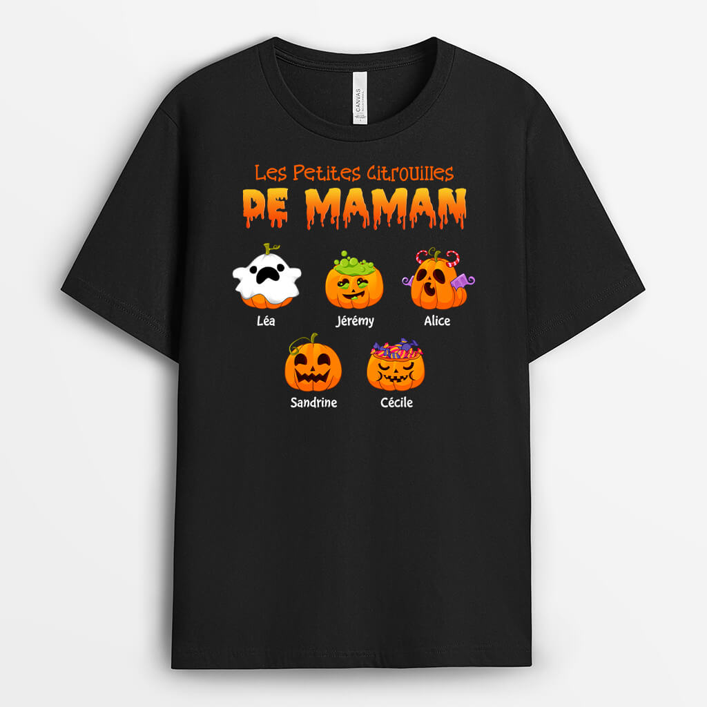 Les Petites Citrouilles De Maman - Cadeau Personnalisé | T-shirt pour Halloween