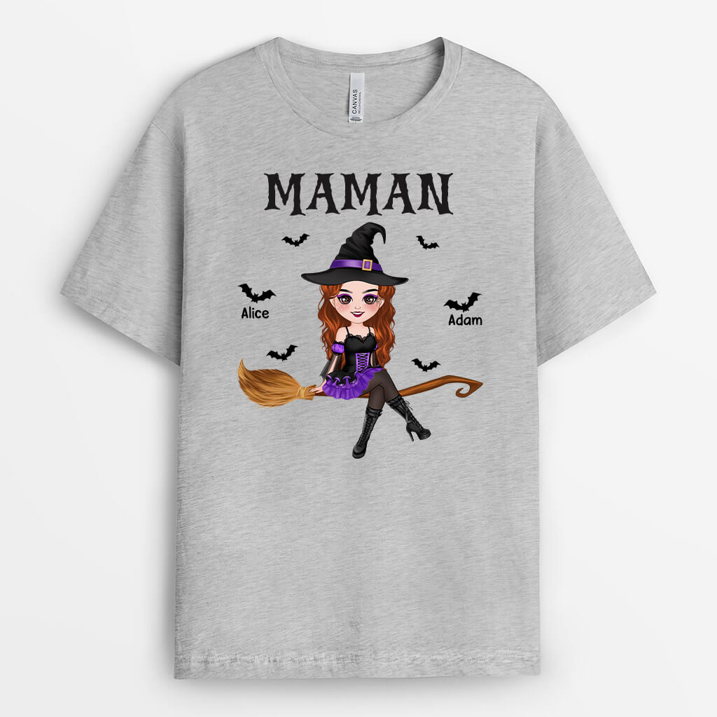 1323AFR2 t shirt mamie halloween personnalise