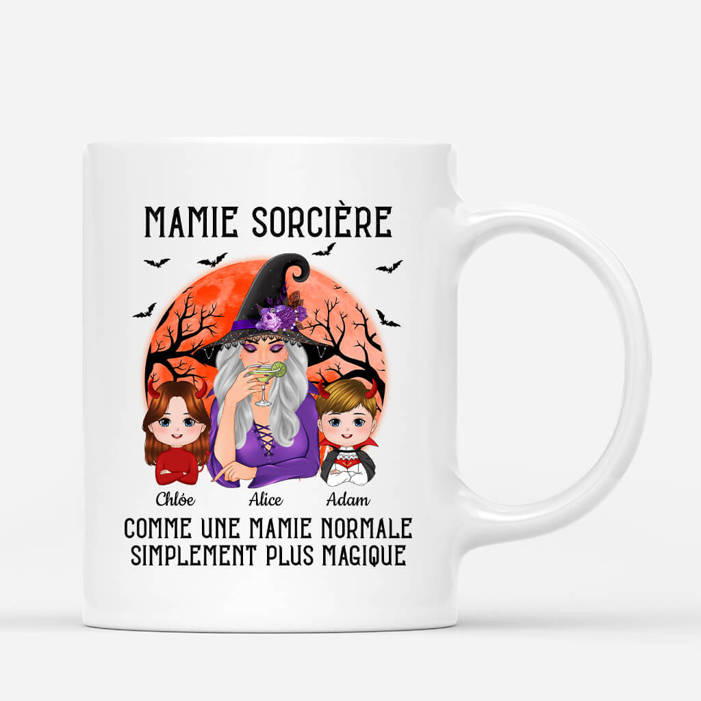 Mamie Sorcière Comme Une Mamie Normale Simplement Plus Magique - Cadeau Personnalisé | Mug pour Grand-mère
